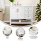 Flash Furniture Vega 42-in. Vanity w/Sink, Storage Cabinet w/Soft Close Doors, Open Shelf and 3 Drawers, White/Gold FS-VEGA42-WH-GLD-GG - alternate 4